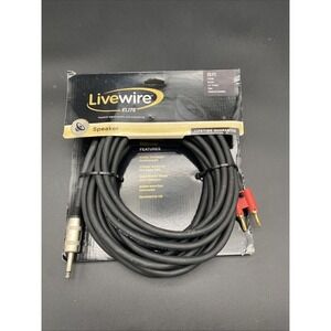 Livewire‎ Elite 12g Speaker Cable Banana to 1/4" Male 25ft. Black